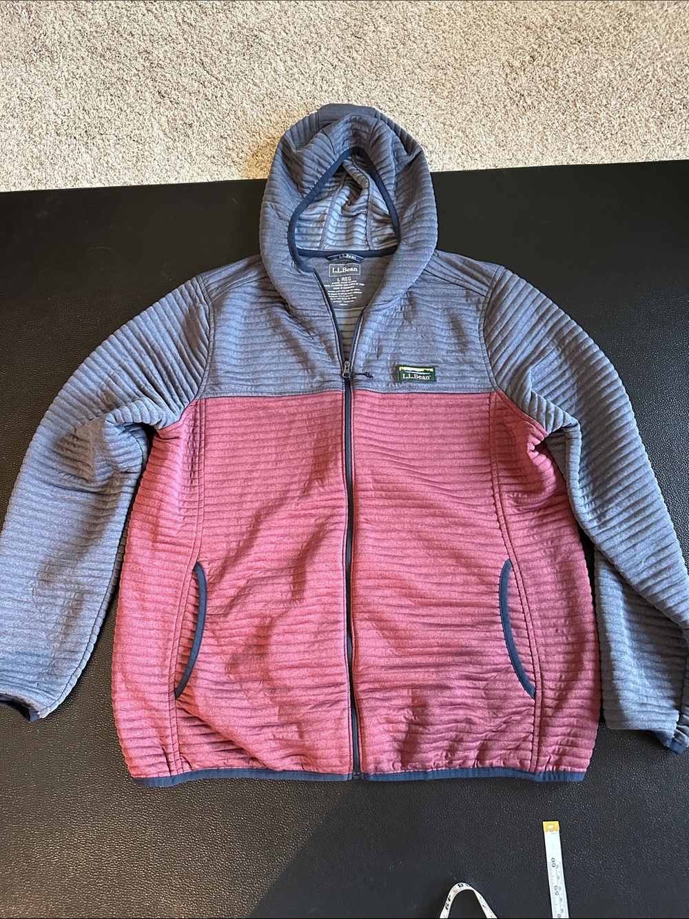 L.L. Bean Two-Tone Hooded Jacket -Blue & Rose